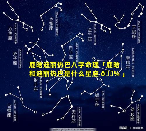 鹿晗迪丽热巴八字命理「鹿晗和迪丽热巴是什么星座 🌾 」